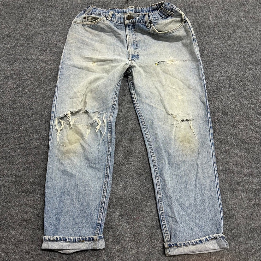 Levi's Jeans Mens Size 32 Light Wash 540 Relaxed Fit Distressed Ripped Denim